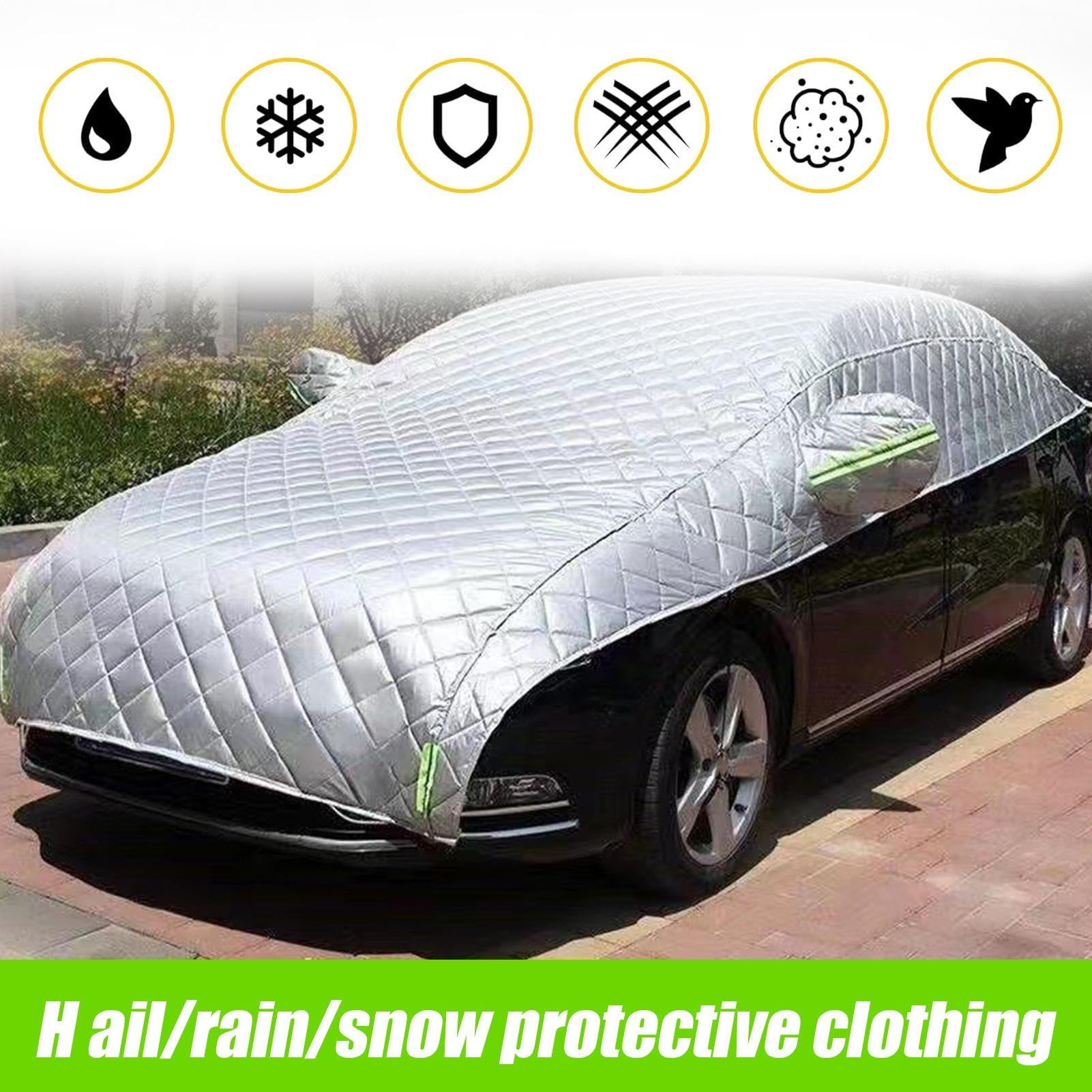 Copertura Auto Invernale Protezione Spessa Regolabile per Neve e Ghiaccio | Copertura Completa per Auto Resistente alle Intemperie Parasole Universale Invernale Antipolvere per Berline, SUV e Furg