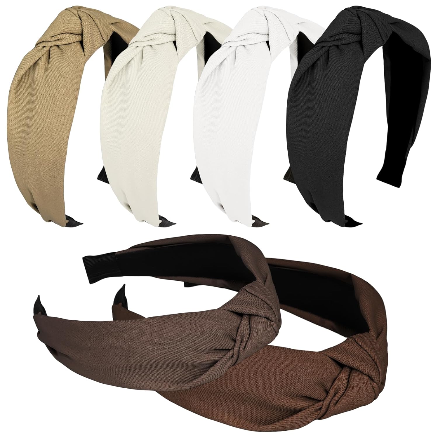 Ondder 6 Pack Top Knot Headbands for Women Cloth Head Bands for Women’s Hair Wide Cute Knotted Headbands for Women Non Slip Fashion Womens Girls Hair Accessories