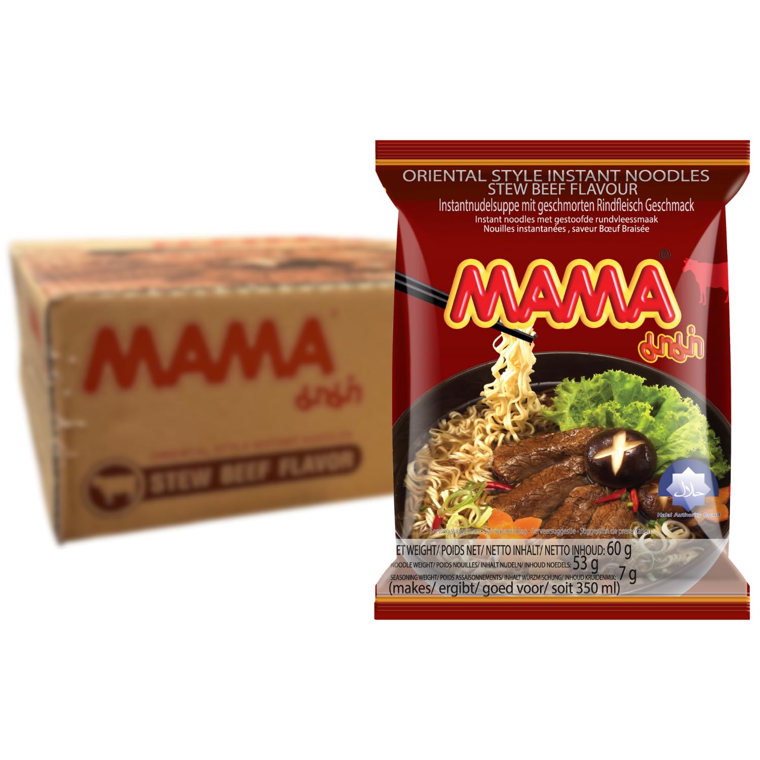 MAMA nouilles instantanées bœuf pack de 30 (30 x 60 g)