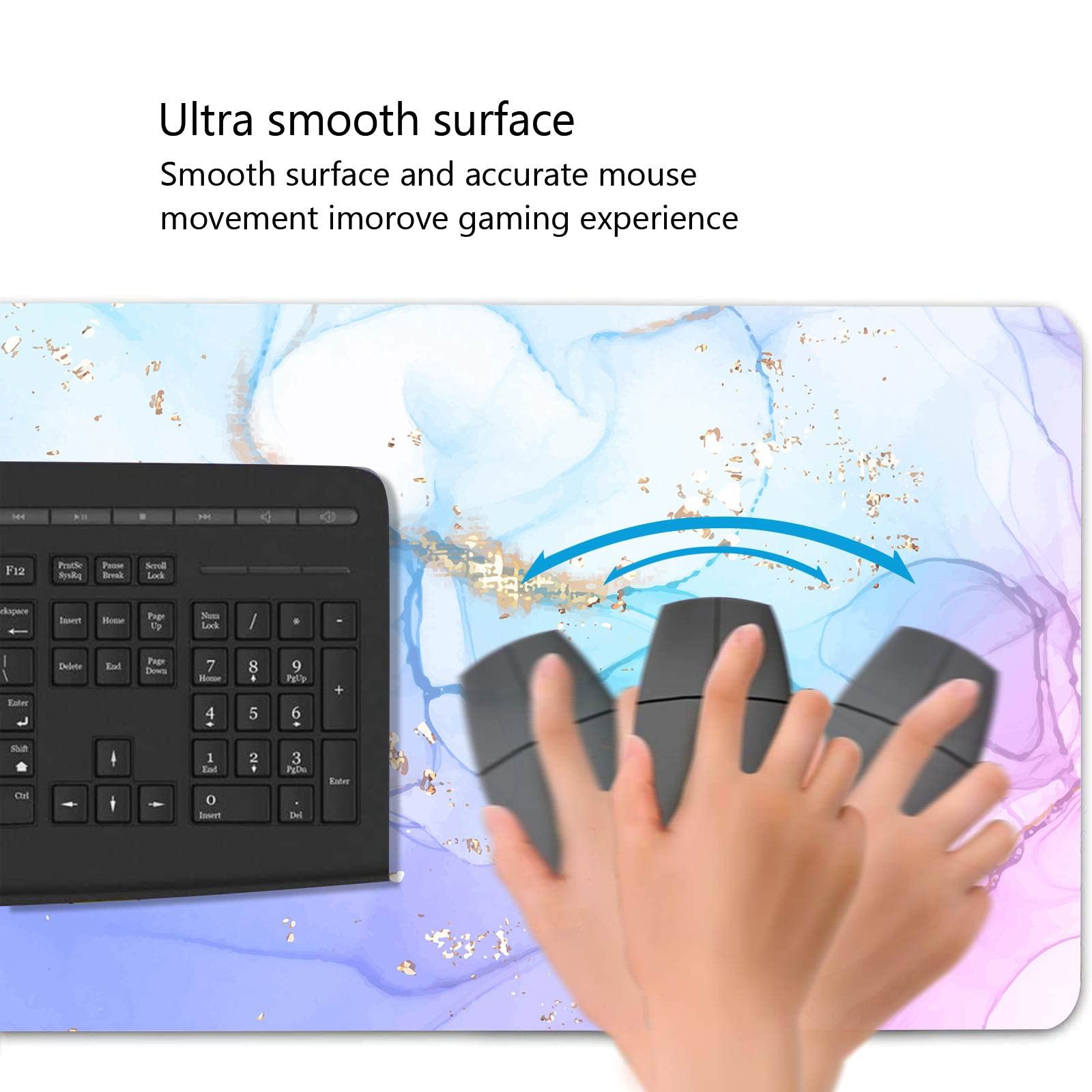 Alfombrilla de mouse extendida para juegos (31.5 x 11.8 pulgadas), alfombrilla de mouse grande con base de goma antideslizante, alfombrilla de mouse para teclado, alfombrilla de escritorio