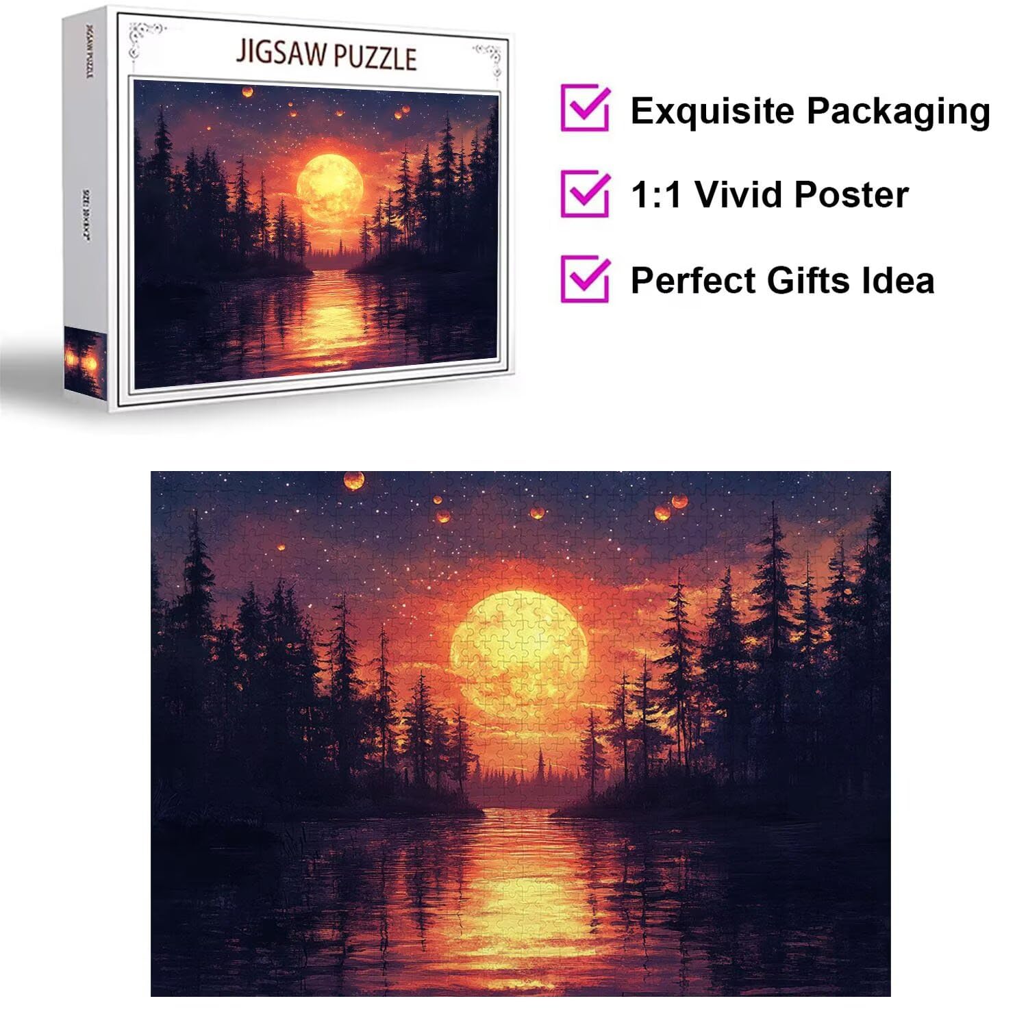 Puzzle 1000 Pièces Adultes Paysage Jeu D'Intelligence, n-358
