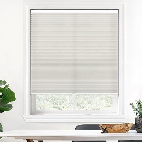 LazBlinds Cordless Cellular Shades, Light Filtering Honeycomb Shades with 1.5 inch Cells, Thermal Insulation Noise Reduction Blinds for Windows, 20" W x 48" H, Grey