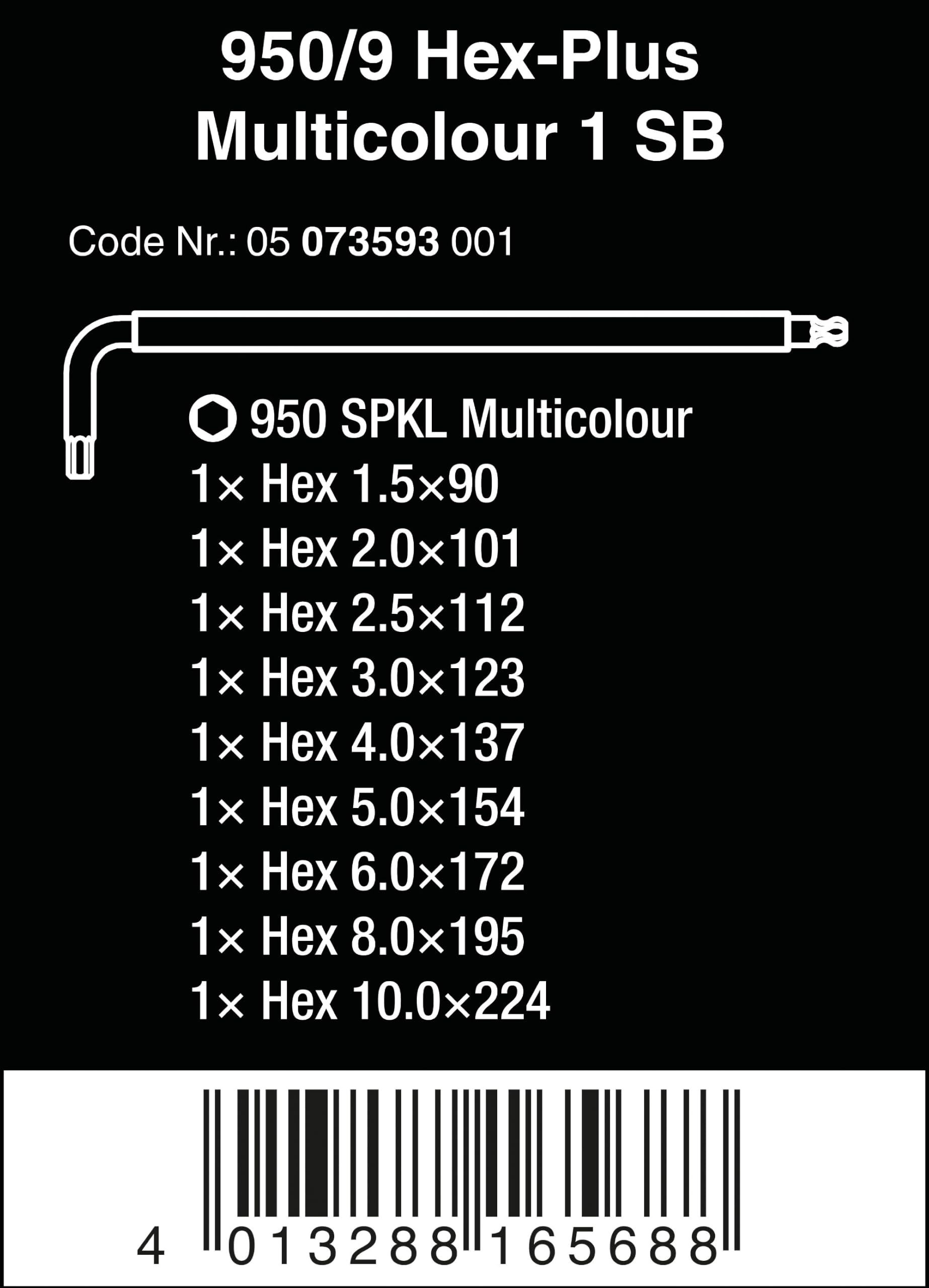 Wera 950 SPKL/9 Hex Key Set - 20% More Torque! -2