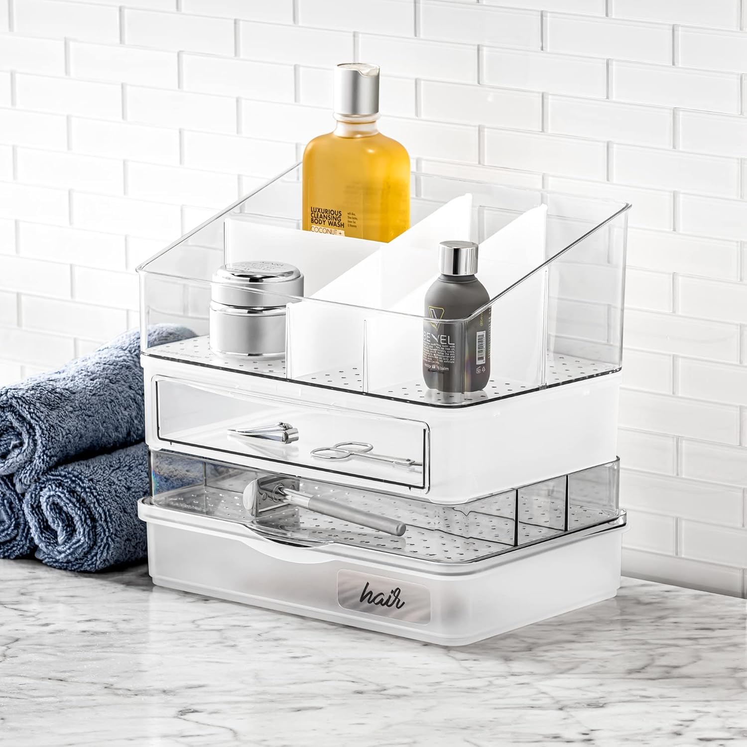 Made Smart Stack Collection Snapklik.com : Madesmart Beauty Organizer, 6-Compartment Bathroom ...