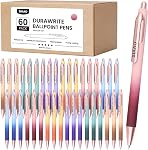 Blue Pens Bulk, 60 Pack Durawrite Retractable Ballpoint Pens | Blue Ink 1.0mm Medium Point Smooth Writing. Ideal Bulk Pens for School, Office, Teachers, Legal & Medical Use.
