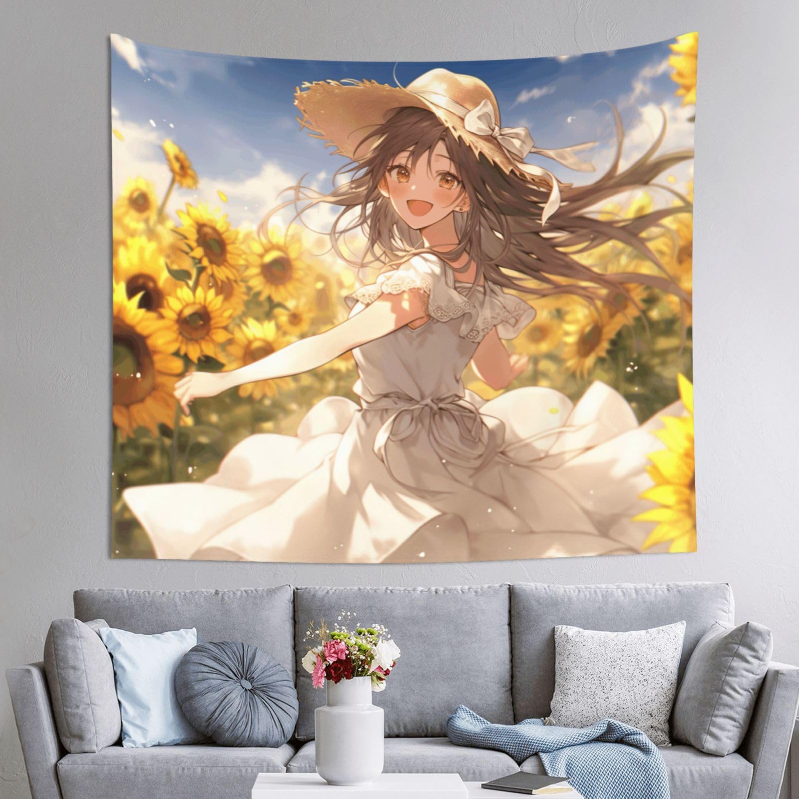 Tapiz con estampado de girasoles You Are My Sunshine, llena de optimismo y luz tu hogar 8