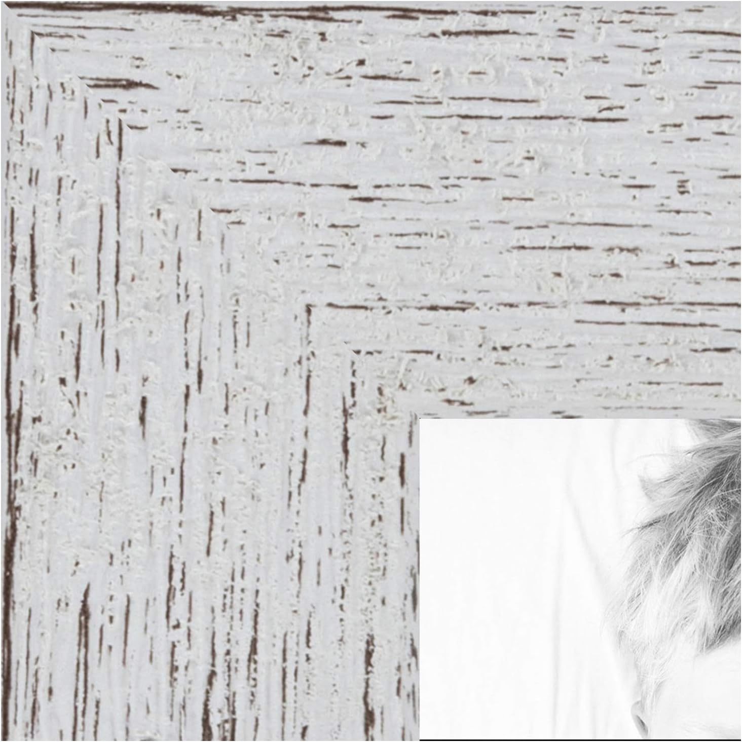 ArtToFrames 14x16 inch Eggshell Rustic Barnwood Wood Picture Frame, 2WOM0066-1343-YWHT-14x16