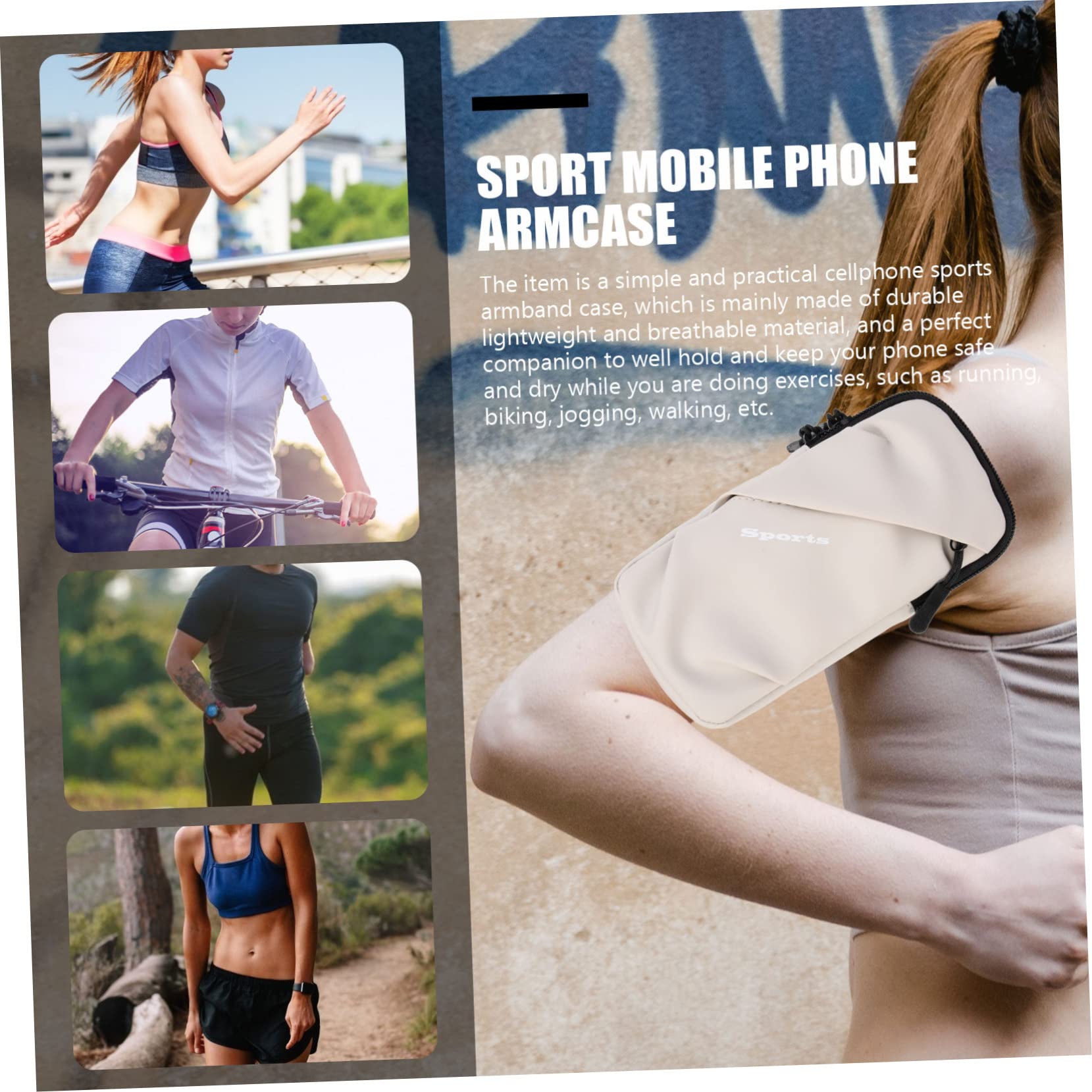 Uonlytech 4stücke Laufarmband Für wasserdichte Handyhalterung Mit Elastischer Armstasche Für Jogging Fitness Und Outdoor-aktivitäten Universelle Handytasche -rutsch