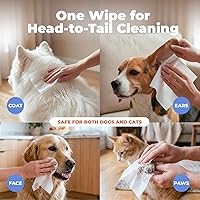 Vista 3 de Best Pet Supplies Toallitas para Mascotas para Perros – Toallitas para Perros de Limpieza Desodorizante, para Pelaje, Orejas, Patas - Lavanda