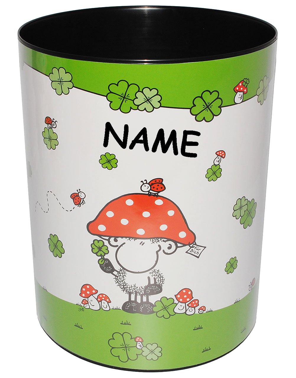 alles-meine.de GmbH Papierkorb/Behälter - Schaf Sheepworld - aus Kunststoff - Mülleimer/Eimer - Aufbewahrungsbox für Kinder - Mädchen & Jungen - Abfalleimer - Ganz viel..