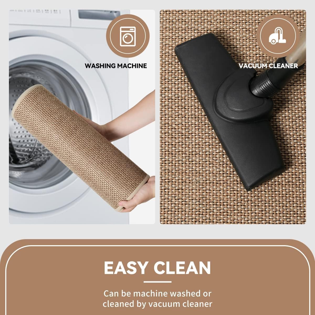 Lot de 2 tapis de cuisine en lin lavables antidérapants anti-taches