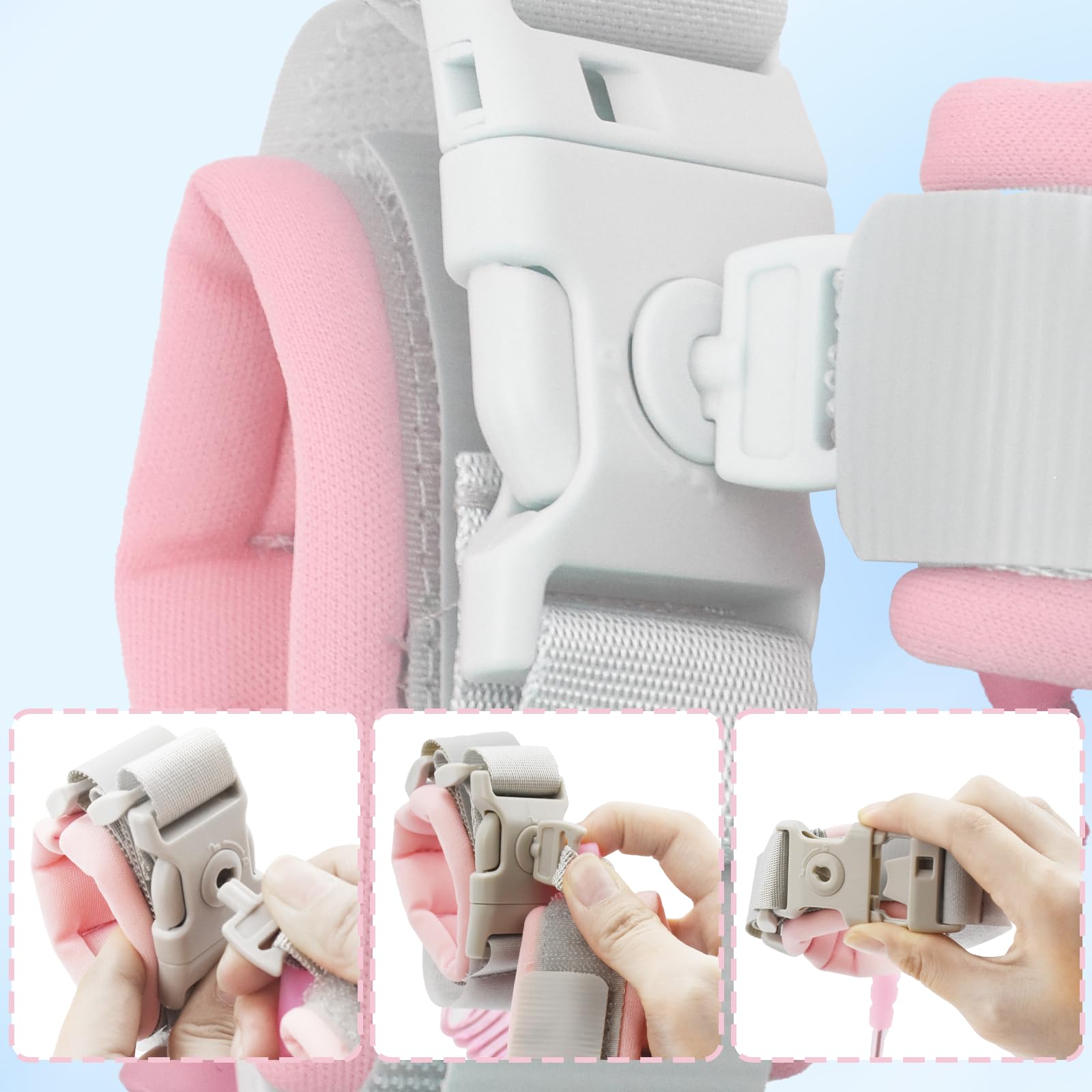 Bracelet anti-perte sécurité bébé enfant avec cordon perdu 1,5 m rose antivol bagages aide marche
