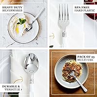 Vista 4 de Efavormart - 25 tenedores de plástico con mango blanco de 7 pulgadas para bodas, fiestas, banquetes, eventos, bufés de dulces, colección antigua