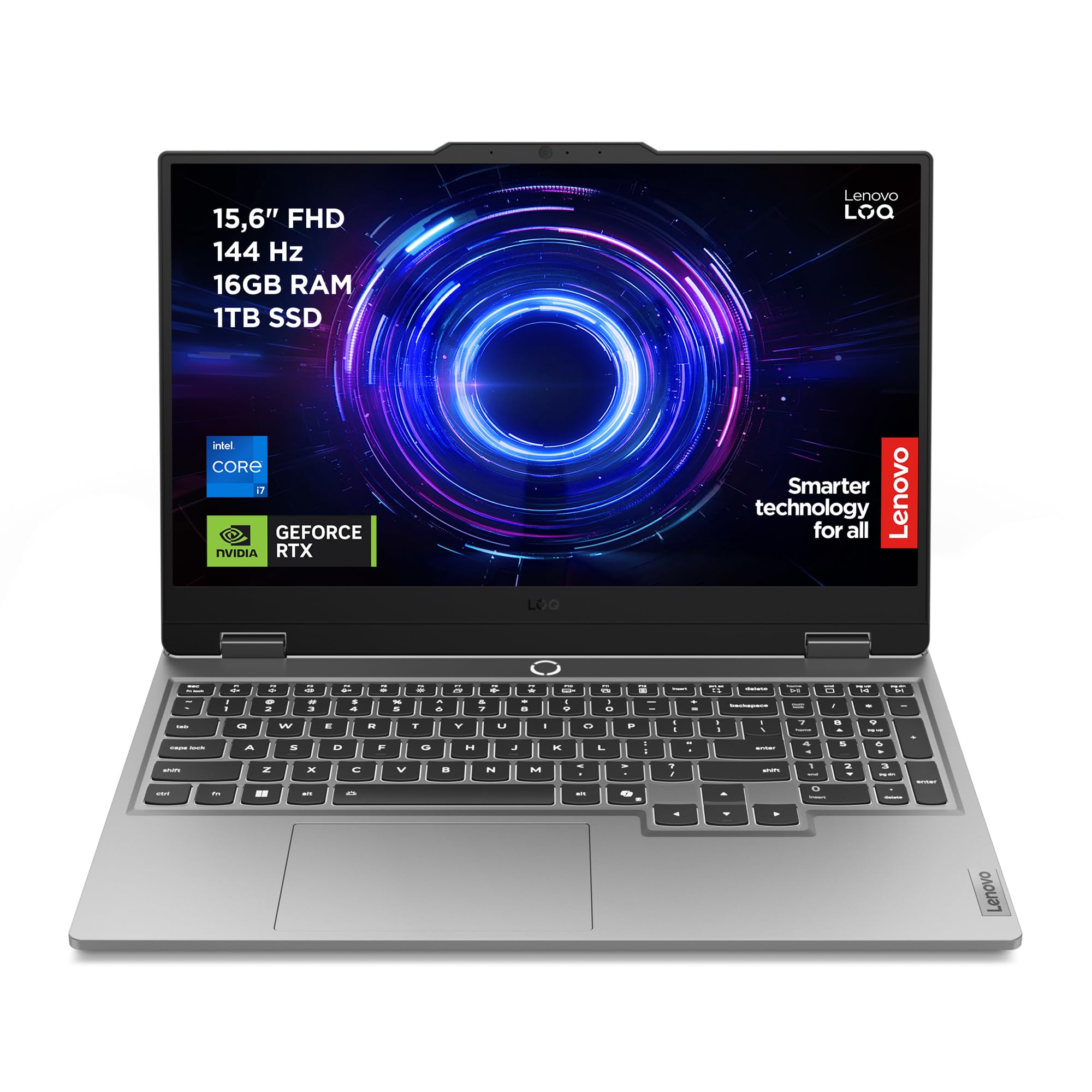 Lenovo LOQ 15" 144Hz Notebook Gaming, NVIDIA GeForce RTX 5060 8GB GDDR7, Intel Core i7-13645HX, RAM 32GB DDR5, 1TB SSD M.2 2242 PCIe 4.0, FHD, Windows 11. Tastiera retroilluminata