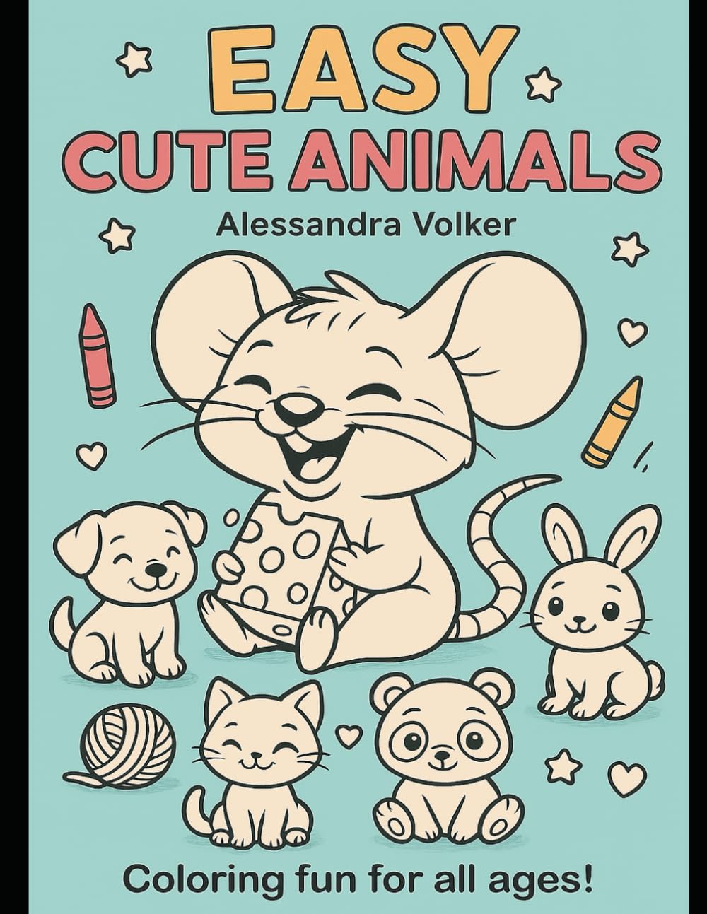 Easy Cute Animals (Bold & Easy Coloring)