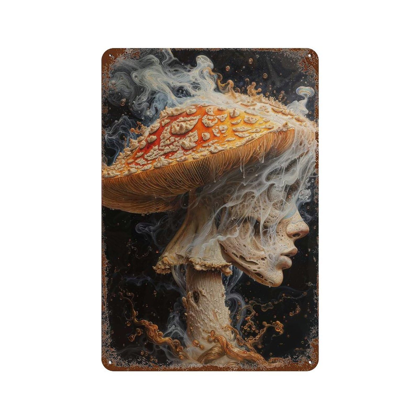 Decorative Tin Sign with Mycological Dreams Design 11.8"x7.9", for Farmhouse, Kitchen And Entryway Decor, Old School Wall Decor