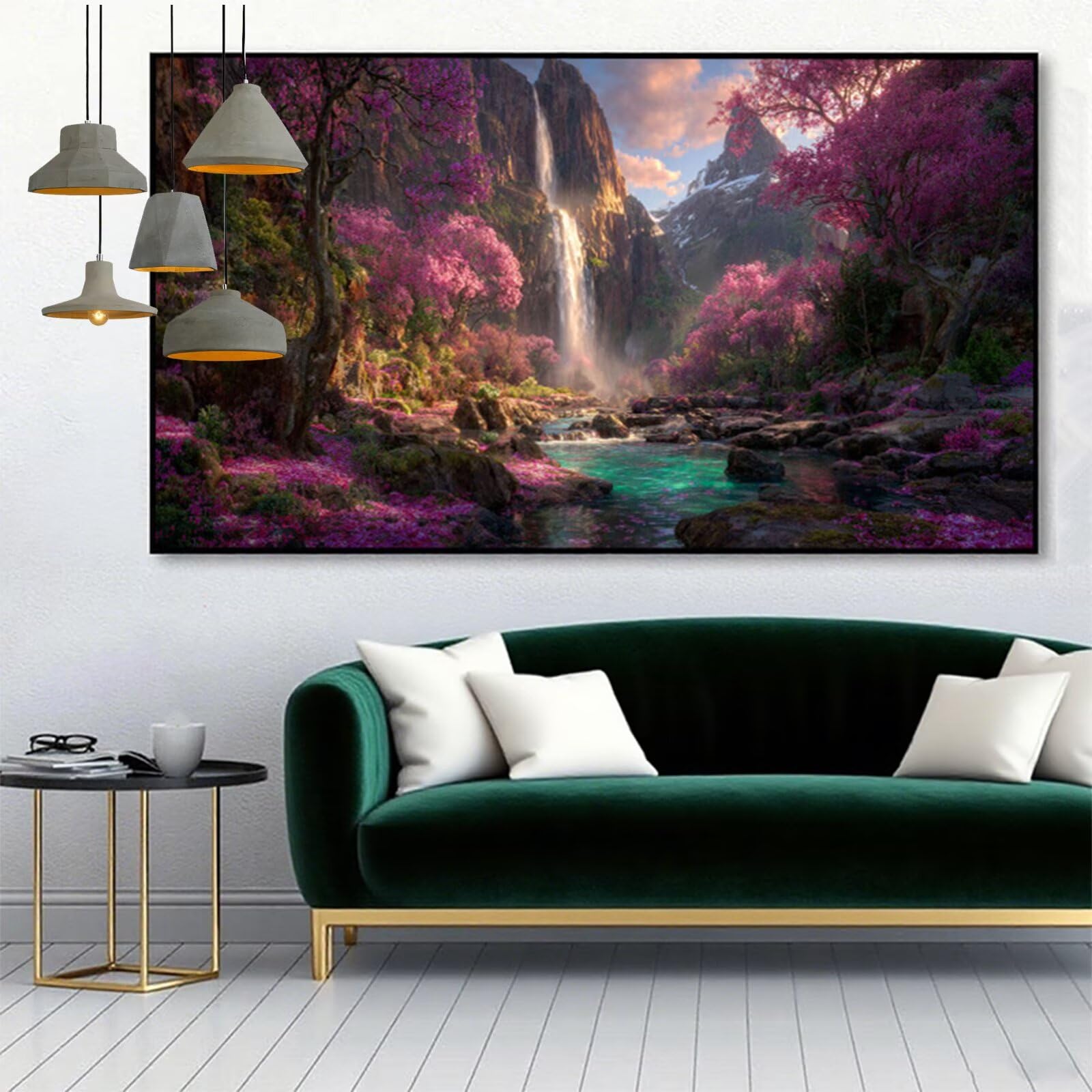 Malarstwo diamentowe XXL, 70 x 140 cm, obraz typu "zrób to sam", obraz diamentowy 5D, mozaika 5D, zestaw do majsterkowania, dla dorosłych, okrągły, pełne nawiercenie, haft, sztuka rzemieślnicza, do