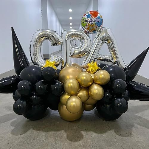 Miniatura 3 de Globos plateados de la letra P de 40 pulgadas, globos grandes del alfabeto P, globos plateados de papel de aluminio para decoración de cumpleaños,