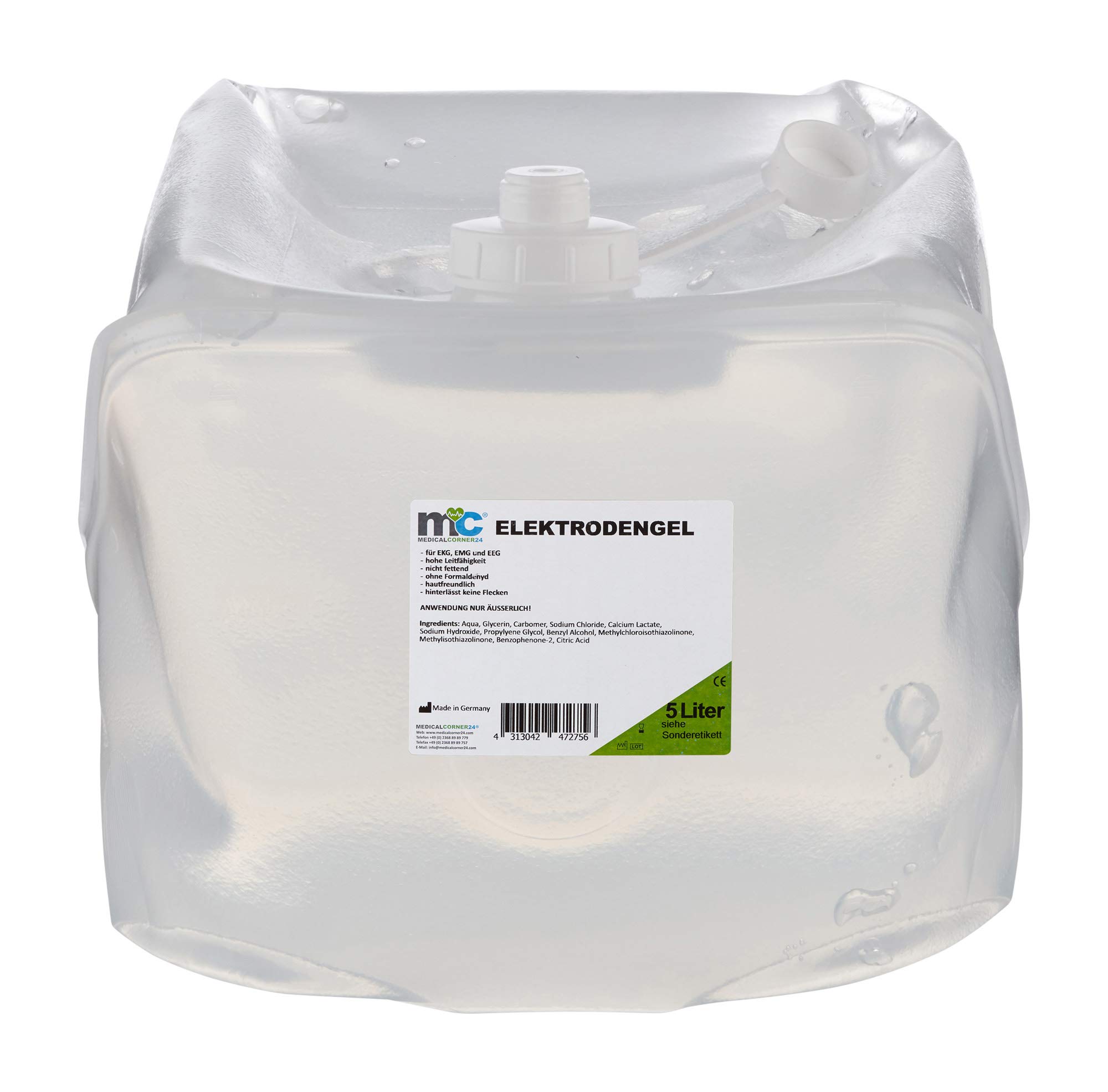 Medicalcorner24 - Gel conductor para electrodos (5 l, para ECG, EEG y EMG, sin botellas vacías)