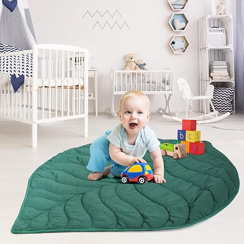 Miniatura 2 de VARIPOWDER Tapete de juego para bebé, cojín de algodón de 56.3 x 42.1 pulgadas, alfombra de piso para habitación de niños, suave, lavable,