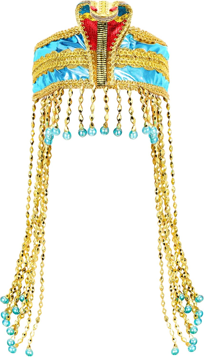 WILLBOND Women's Egyptian Headpiece Crown Snake Beaded Headband Women's