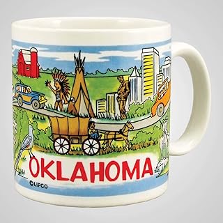 State of Oklahoma Souvenir Coffee Mug Comic Travel Wrap Design