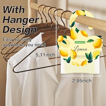 15 Packs Lemon Scented Sachets Bag for Drawers and Closets | Home Fragrance Sachet, Long-Lasting Hanging Closet Deodorizer Smell Goods for House