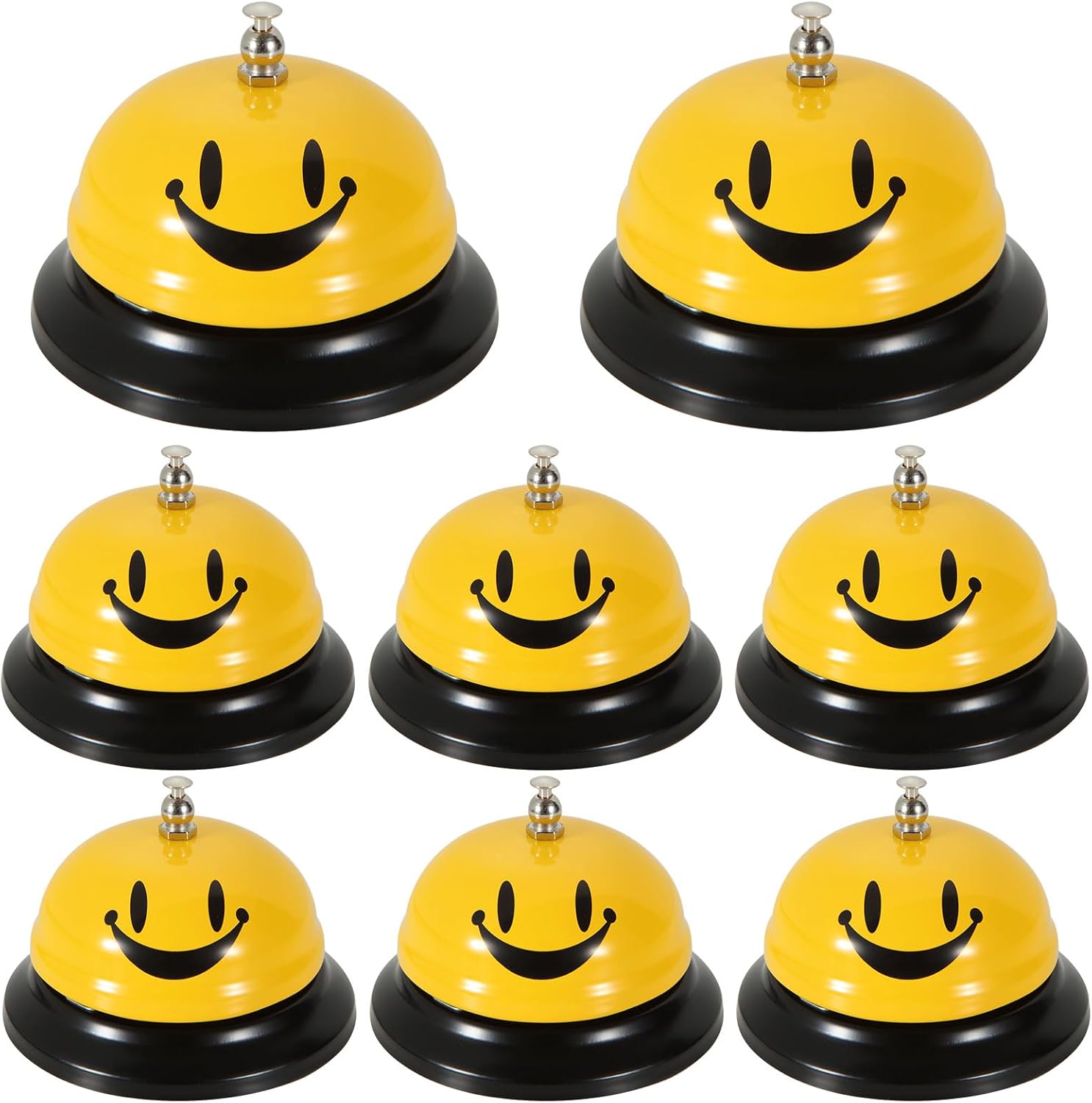 8PCS Call Bell Service Bell for Desk, Smile Face Desk Bell