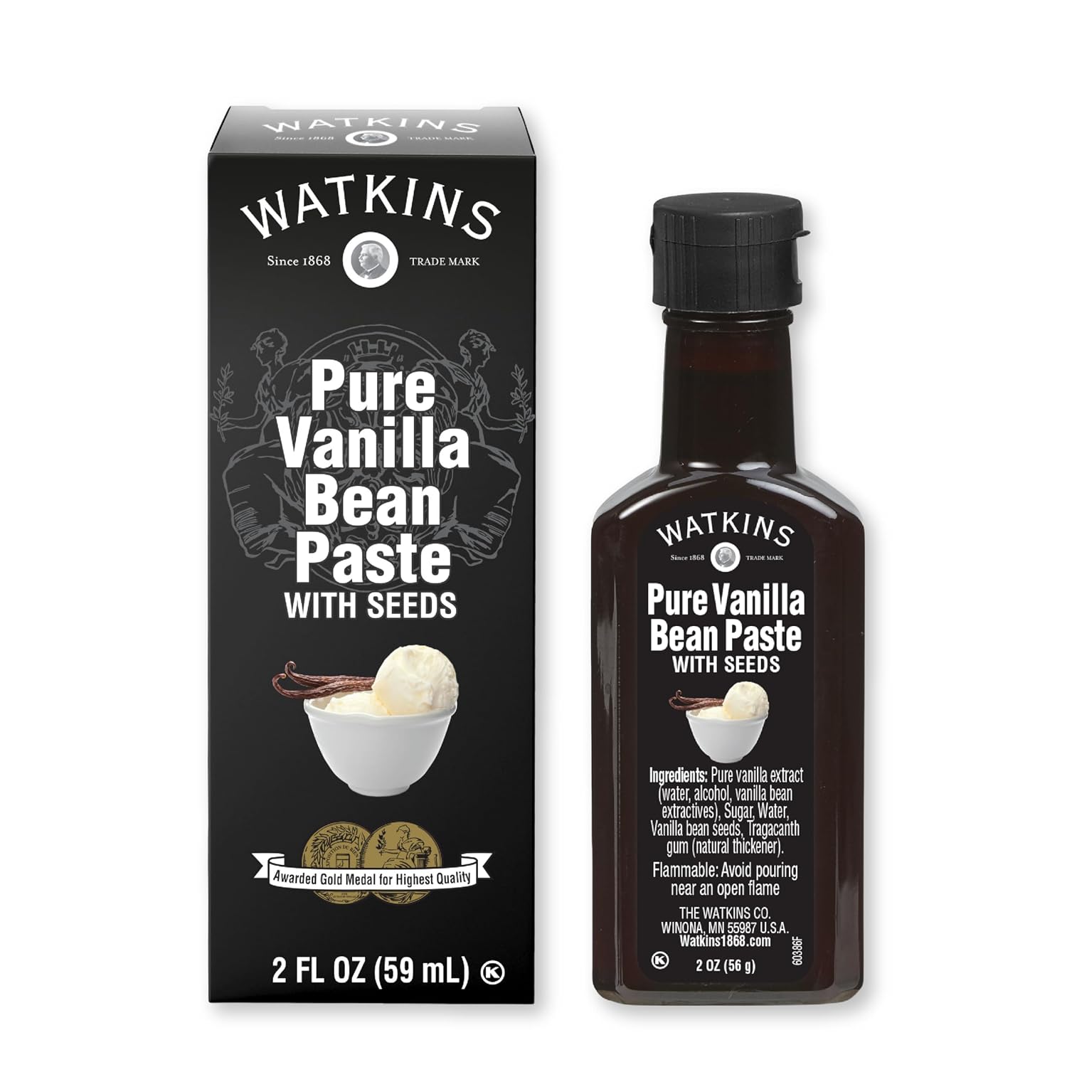 Watkins All Natural Original Gourmet Pure Vanilla Bean Paste, 2 oz.