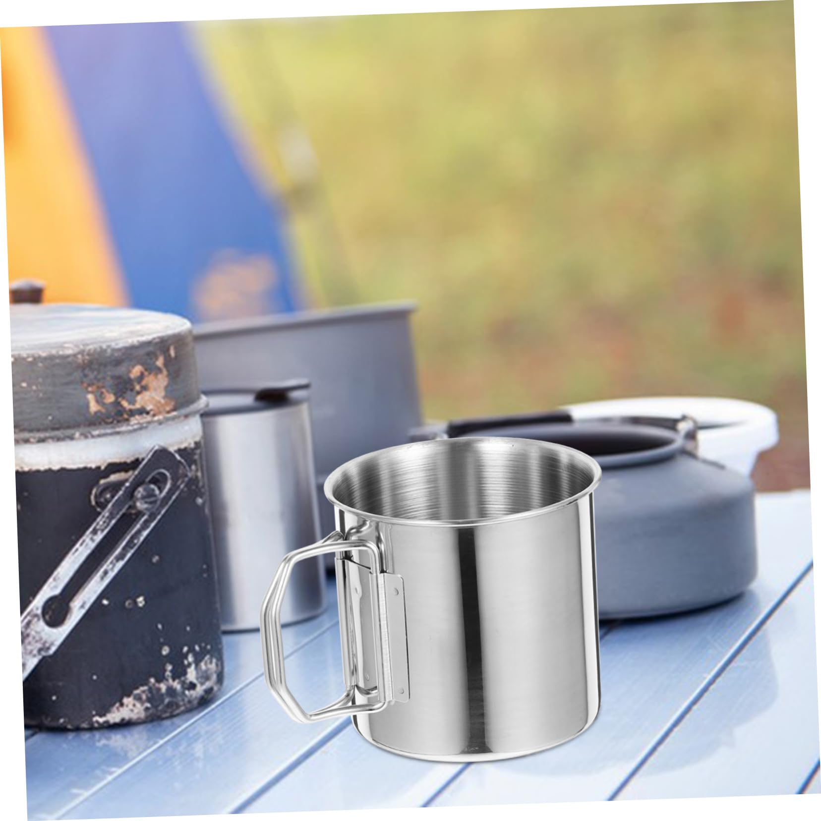 Toyvian 4 Ensembles Tasse De Camping Rétractable Acier Inoxydable De Mug Portable Pour Boissons Accessoire Pour Randonnée Activités Extérieures 2 Pièces * 4