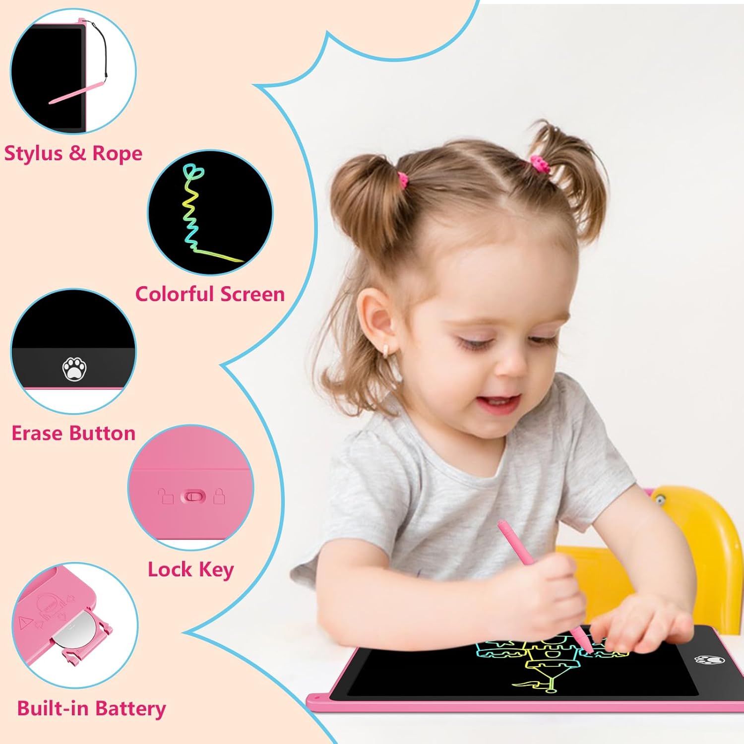 4 Pack 8.5in Colorful Writing Boards 36+ (Cat Claw Delete Key) - Image 3