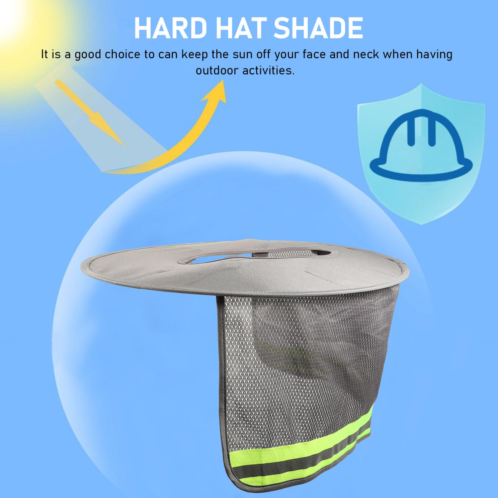 Baluue Copertura per cappello riflettente Accessori da uomo Cappelli UV Accessori per uomo Cappello rigido Parasole Cappelli duri Accessori Cappello rigido Attacco Poliestere Arancione Cappello Rigido