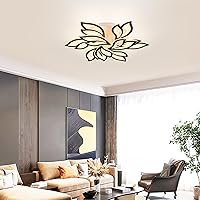 Vista 6 de Garwarm - Lámpara de techo LED, lámpara de techo de montaje empotrado de forma de flor moderna regulable, lámpara de techo de 75 W de pétalos