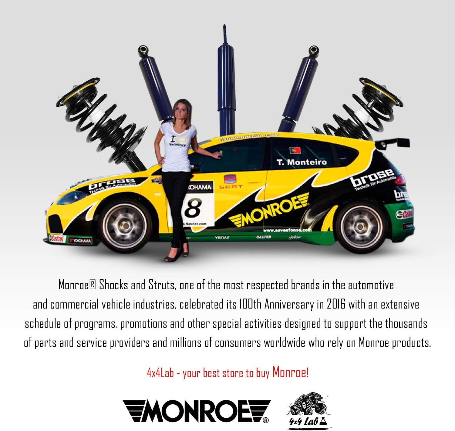 Monroe Quick Mount Kit of 2 Shocks fits Toyota Tacoma 1995-2004 4WD Matic Plus Rear for Replacement, Performance, Leveling, Touring & Offroad