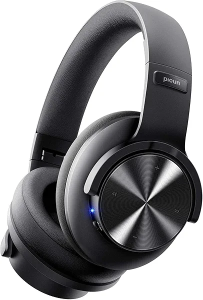 Picun B8 Bluetooth Headphones, 120H Playtime Headphone Wireless Bluetooth with 3 EQ Modes, Low Latency, Hands-Free Calls, Over Ear Headphones for Travel Home Office Cellphone PC Black