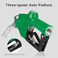Vista 4 de Boquilla de combustible automática de 1" NPT con gancho, boquilla de gas con mango de bomba diésel, tasa de flujo máxima de 30 GPM, candado de 3