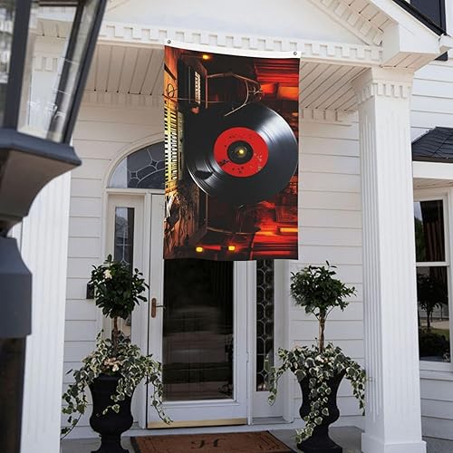 Miniatura 8 de Bandera de estudio de música de 3 x 5 pies para exteriores, divertida bandera de jardín, bandera de doble cara, pancarta de bienvenida para el