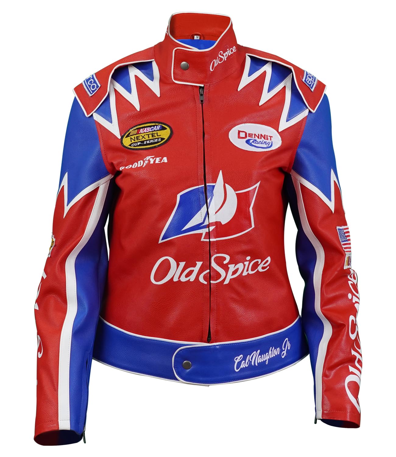 Women Ricky Bobby Jacket Red Old Spice Talladega Speed Racing Nights Carley  Bobby Costume Motorcycle Leather Jacket