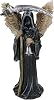 Ebros Gift Winged Death Angel Grim Reaper with Scythe and Silver Graveyard Toll Bell Figurine 9.5 Tall Ruler of The Underworld Reaper of Souls Ossuary Macabre