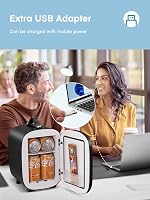 FOHERE Mini Hűtő 5L - Hordozható Hűtőszekrény 6 Dobozos Kapacitással, 12V/220V/USB Tápellátás, Csendes Működés Kozmetikumokhoz, Italokhoz, O 3