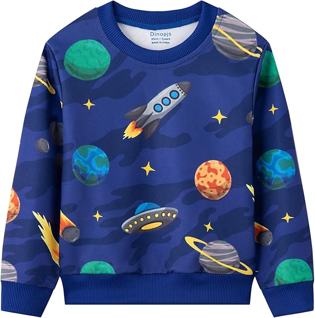 Little Boys Jumper Dinosaur Sweatshirt Kids Cotton Long Sleeve Shirt Tops Toddler Pullover Children Christmas Xmas Clothes T-shirt for Age 3-8 Years
