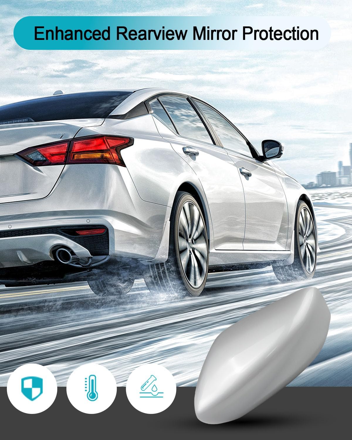 TIKSCIENCE Mirror Cap Left Driver Side Fit For Nissan Altima Sedan 2013 2014 2015 2016 2017 2018 Replace 96373-3TH0A, Mirror Cover Replacement Silver