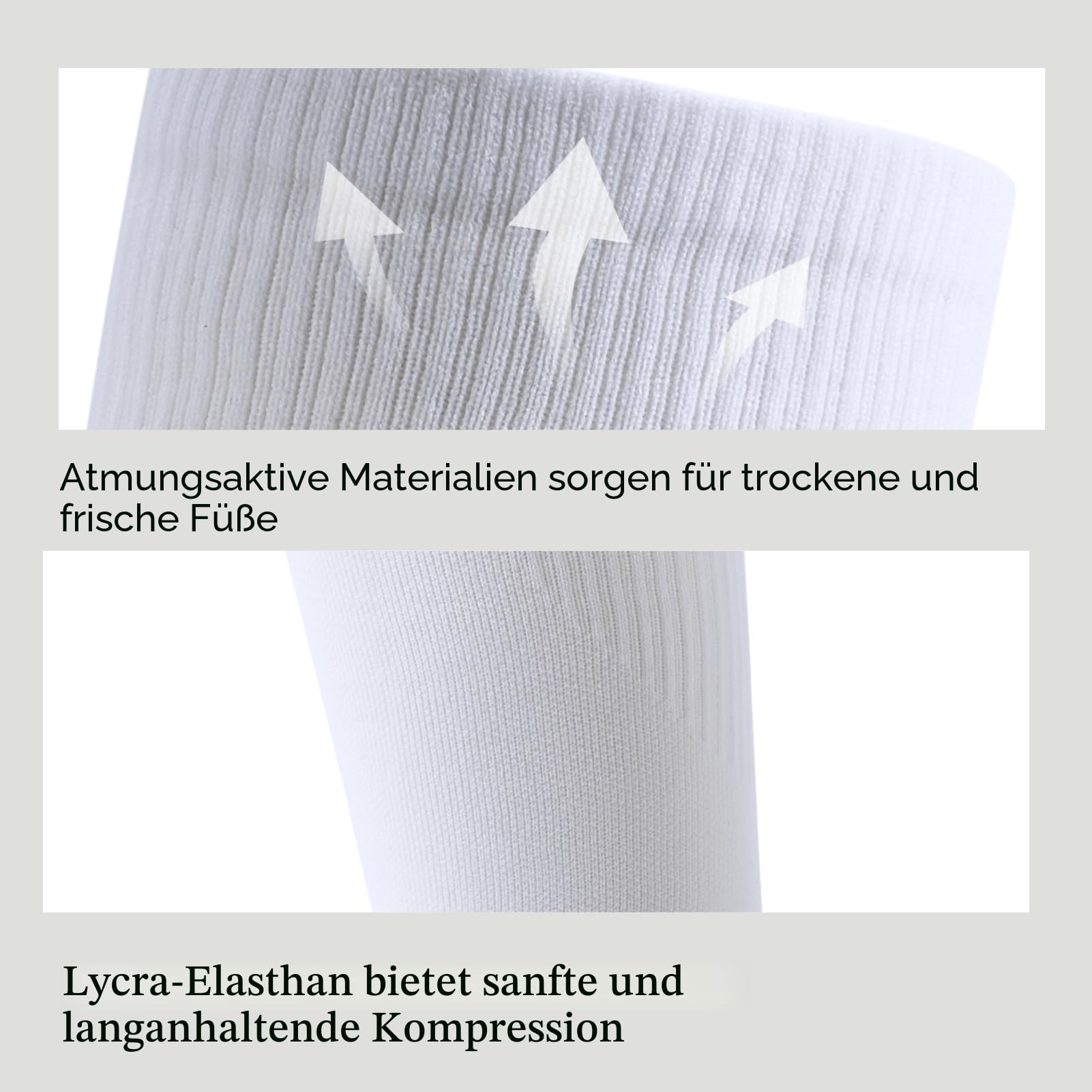 Kompressionsstrümpfe Damen & Herren – Für Sport, Laufen, Wandern, Alltag – Stützend & Atmungsaktiv, 15-20 mmHg
