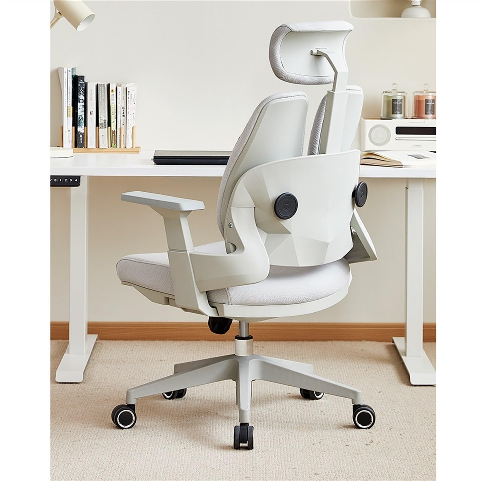 Fotel biurowy ergonomiczny z wysokim oparciem, obrotowy fotel biurowy, obrotowy fotel dyrektorski z regulowanym podłokietnikiem, podparciem lędźwiowym i zagłówkiem, fotele gamingowe Chaser of Light