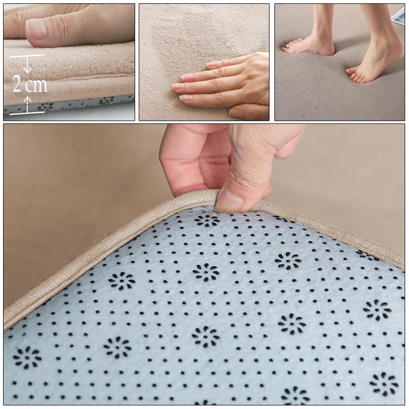 2cm Dicke Krabbelmatte Baby Spielteppich 150 x 200 cm Rutschfester Tatami Matte Extra dick und Spielmatt, Hellbraun Teppich für Wohn und Kinderzimmer