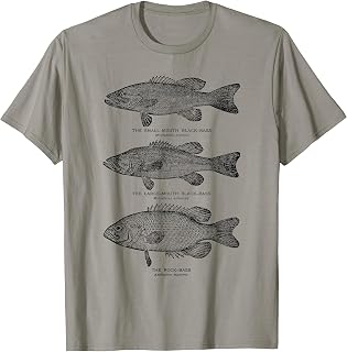 Bass Fishing Small and Large Mouth Rock Fish Illustration T-Shirt