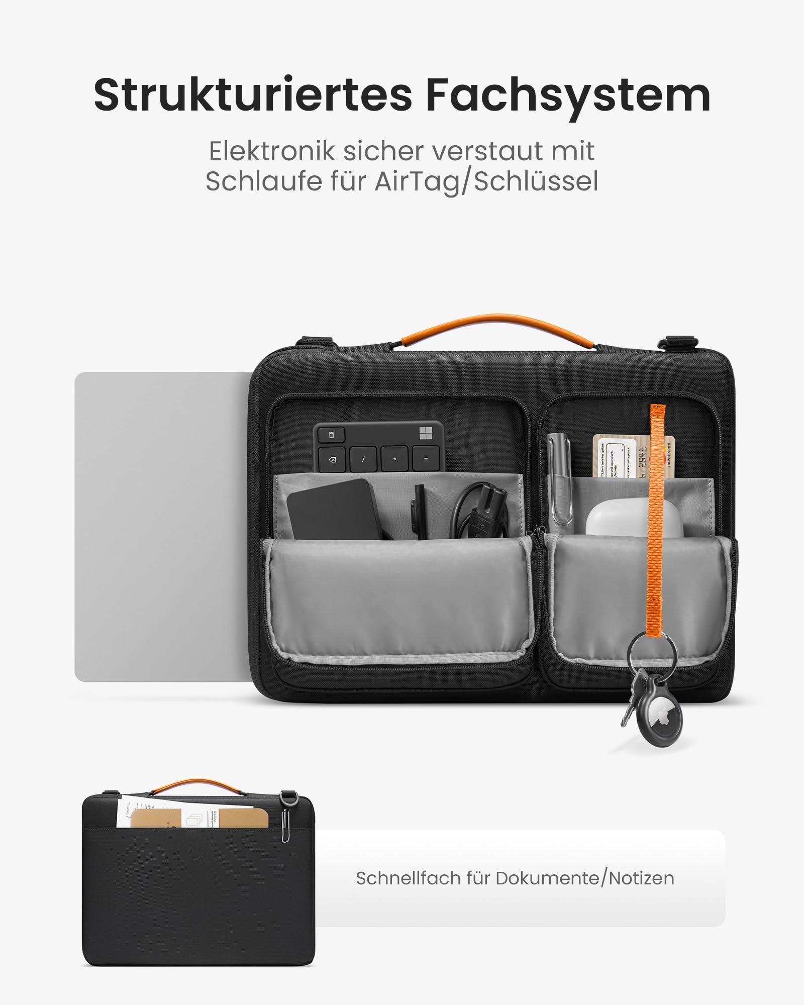 tomtoc Laptoptasche 15/15,6/16 Zoll Notebooktasche mit 360° Schütz Umhängetasche, Laptoptasche 16 zoll Wasserabweisend Schutzhülle Kompatibel mit Acer, ASUS, Dell, HP, Lenovo, Chromebook & MacBook