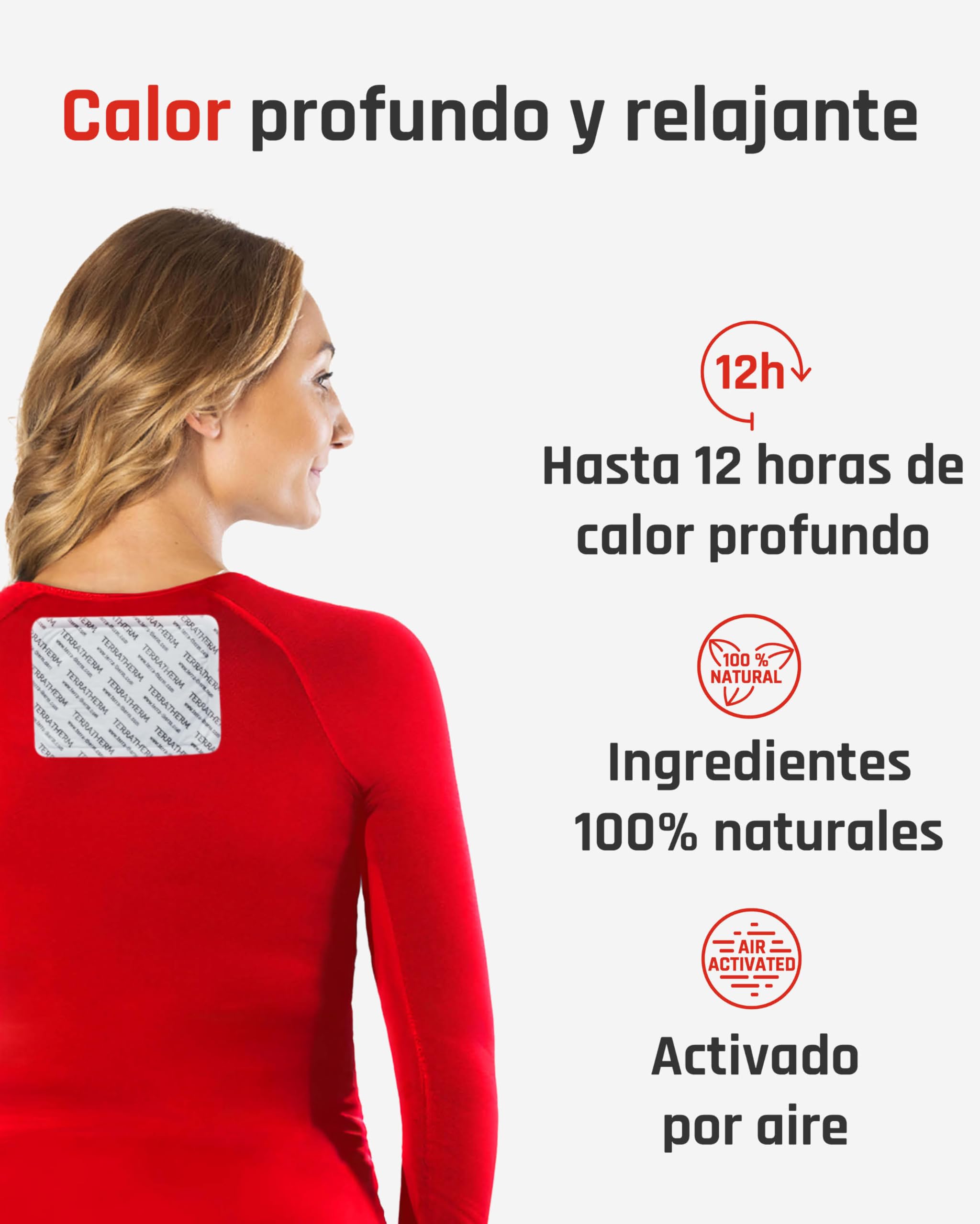 Parches de calor para la espalda, cuello y hombros – 12h de agradable calor profundo, calentador de espalda – Calentador de cuerpo autoadhesivo y activado por aire – 10 piezas