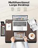 Vista 2 de Mesa para portátil para la cama, SAIJI - Mesa plegable extragrande para la cama con bandeja para desayuno, escritura, trabajo, juegos, dibujo