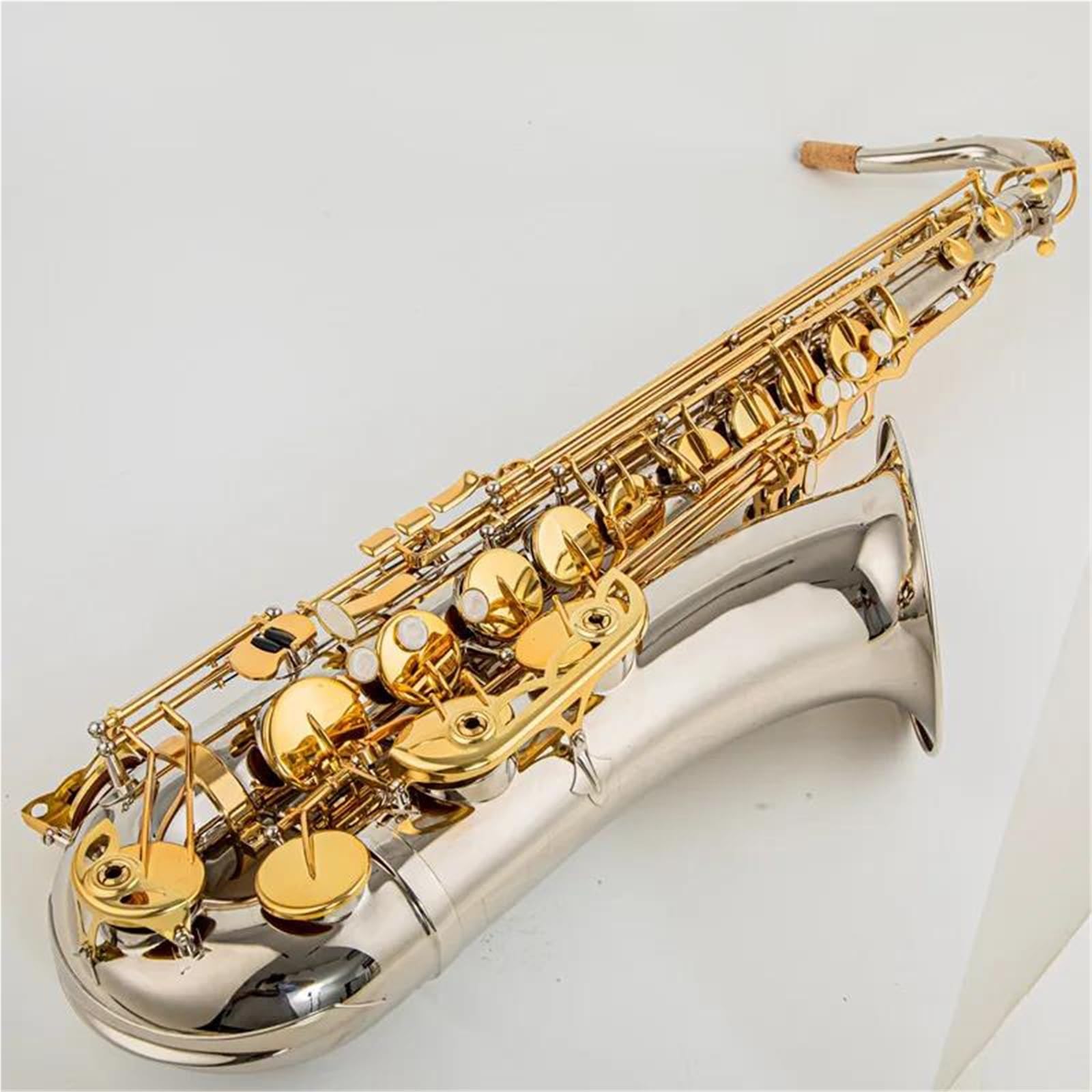 Saksofon Profesjonalny Saksofon Tenorowy B Dur Korpus Posrebrzany Profesjonalny Instrument Z Futerałem Akcesoria